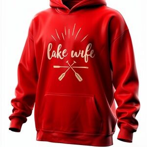 Red Hoodie Lake Wife never worn 2XL